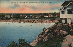 View of Bathing Beach, Point O'Woods Beach South Lyme, CT Postcard Postcard Postcard