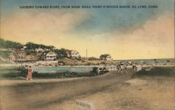 Looking Toward Point from Massachusetts Road, Point O'Woods Beach Postcard