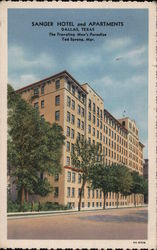 Sanger Hotel and Apartments - The Traveling Man's Paradise Postcard