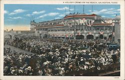 A Holiday Crowd on the Beach Postcard