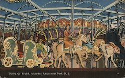 Merry Go Round, Palisades Amusement Park Postcard