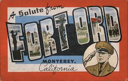 A Salute From Fort Ord Monterey, CA Postcard Postcard Postcard
