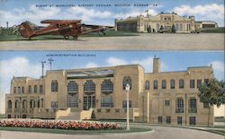 Scene at Municipal Airport Hangar Wichita, KS Postcard Postcard Postcard