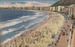 Scenic View, Copacabana Rio de Janeiro, Brazil Postcard Postcard Postcard