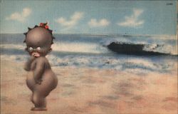 Black Baby on Beach Black Americana Postcard Postcard Postcard