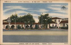 Partial View of City Motel - In the City Postcard