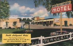 North Hollywood Motel California Postcard Postcard Postcard