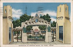 Entrance to Grande Motel Postcard