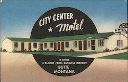 City Center Motel Butte, MT Postcard Postcard Postcard