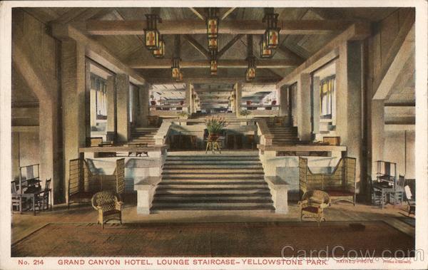 Grand Canyon Hotel Lounge Staircase - Yellowstone Park