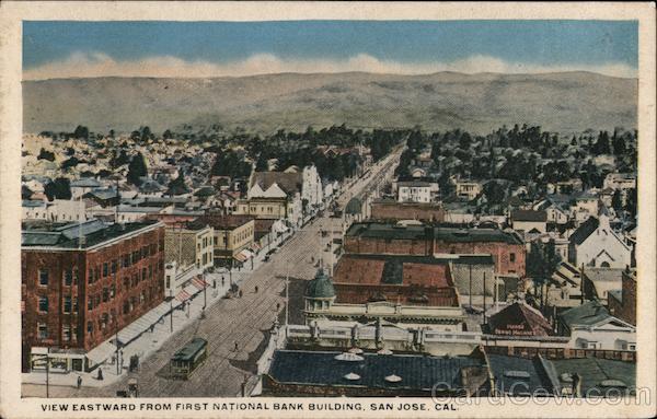 View Eastward from First National Bank Building San Jose California