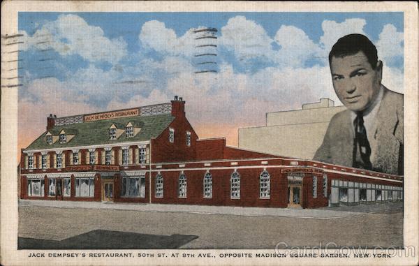 Jack Dempsey's Restaurant, 50th St. At 8th Ave. Opposite Madison Square Garden New York City
