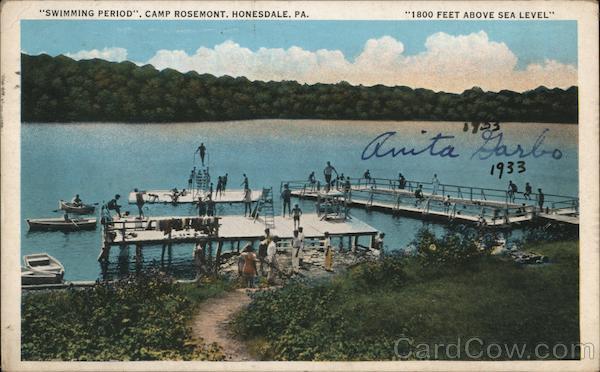 Swimming Period, Camp Rosemont 1800 Feet Above Sea Level Honesdale Pennsylvania