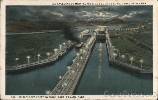 Miraflores Locks by Moonlight, Panama Canal CZ