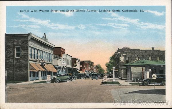 Corner West Walnut Street and South Illinois Avenue, Looking North Carbondale