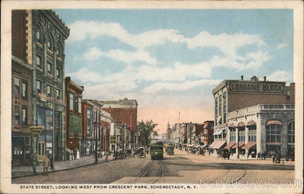 State Street, Looking West From Crescent Park Schenectady New York