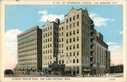 Florida Theatre Bldg. and First National Bank, "The Sunshine City" Postcard
