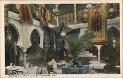 Interior of Zarada Club Postcard