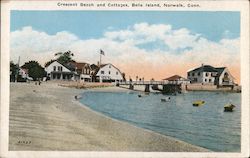 Crescent Beach and Cottages, Belle Island Norwalk, CT Postcard Postcard Postcard