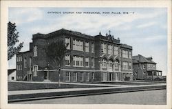 Catholic Church and Parsonage Postcard