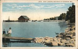 Boat Landing and Beach Ephraim, WI Postcard Postcard Postcard