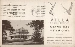 Villa on Lake Champlain Postcard