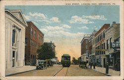 High Street, Looking East Ebensburg, PA Postcard Postcard Postcard