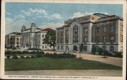 View of Gymnasium, Library and Bowne Hall Syracuse, NY Postcard Postcard Postcard