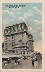 View Looking up the Boardwalk in Front of the Breakers Hotel Postcard