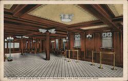 The Lobby, Main Deck of the Great Ship Seeandbee, C. & B. Line Cleveland, OH Postcard Postcard Postcard