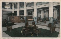 Lobby, Hotel Chisca Memphis, TN Postcard Postcard Postcard