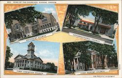 Some of the Churches Eugene, OR Postcard Postcard Postcard