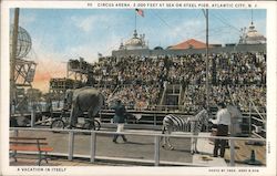 Circus Arena, 2,000 Feet at Sea on Steel Pier, A Vacation In Itself Atlantic City, NJ Postcard Postcard Postcard