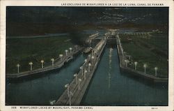 Miraflores Locks by Moonlight Postcard
