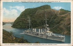 USS Detroit, Panama Canal Postcard