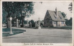 Powder Puff Oil Station Waupun, WI Postcard Postcard Postcard