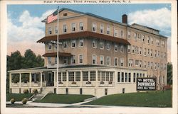 Hotel Powhatan, at Beach, Third Avenue Asbury Park, NJ Postcard Postcard Postcard