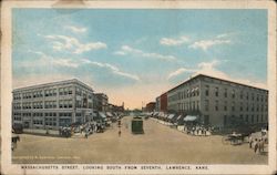 Massachusetts Street, Looking South from Seventh Postcard