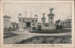 The Circle and Statues, Carnival Park Postcard