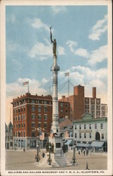 Soldiers and Sailors Monument and Y.M.C.A. Postcard
