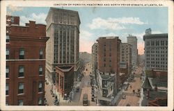 Junction of Forsyth, Peachtree and North Pryor Streets Postcard