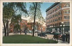 Depot Square Rutland, VT Postcard Postcard Postcard