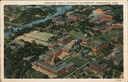 Aeroplane View of University of Minnesota Postcard