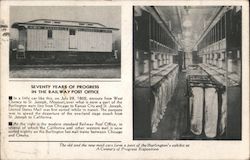 Railway Post Office Car, Century of Progress Postcard