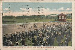 After A Race Before Judges' Stand, Saratoga Race Track Postcard