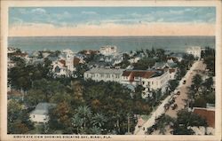 Birds'-Eye View Showing Biscayne Bay Postcard