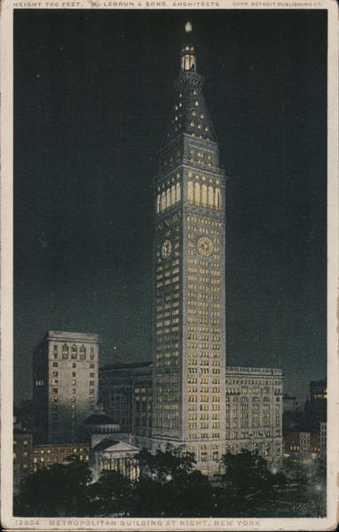 Metropolitan Building at Night New York