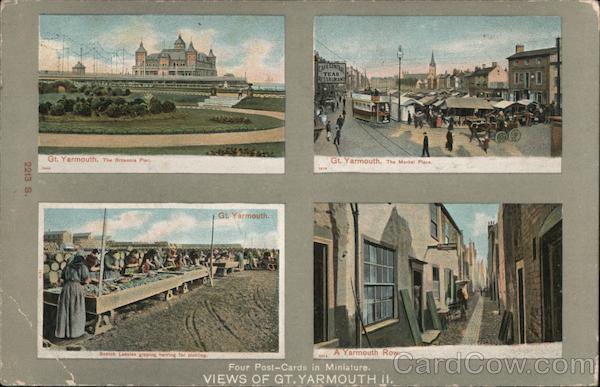 Four Post Cards in Miniature View of GT. Yarmouth England