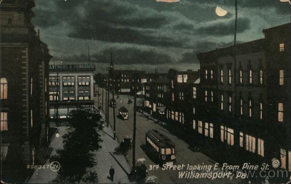 3rd Street Looking E. From Pine St. Williamsport Pennsylvania