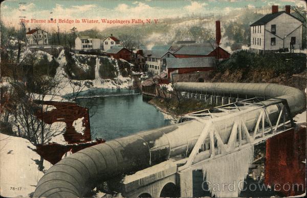 The Flume and Bridge in Winter Wappingers Falls New York
